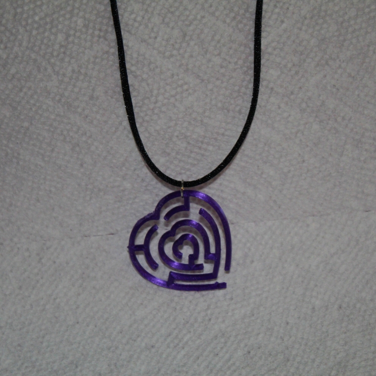 Purple Heart Maze Nylon Necklace
